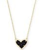 Color:Black Drusy - Image 1 - Ari Heart Gold Short Pendant Necklace