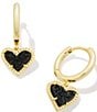 Color:Black Drusy - Image 1 - Ari Heart Huggie Earrings