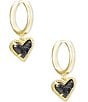 Color:Black Drusy - Image 2 - Ari Heart Huggie Earrings
