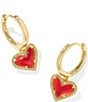 Kendra Scott Ari Heart Huggie Hoop Earrings, Color:Red Illusion - Image 1