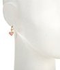 Kendra Scott Ari Heart Huggie Hoop Earrings, Color:Pink Iridescent Glitter Glass - Image 3