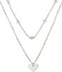 Color:Silver - Image 1 - Ari Heart Multi Strand Necklace