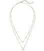 Color:Silver - Image 2 - Ari Heart Multi Strand Necklace