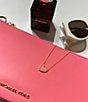 Color:Gold Bubblegum Pink Opal - Image 4 - Ari Heart Opal Gold Short Pendant Necklace