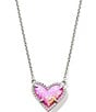 Color:Bubblegum Pink Opal - Image 1 - Ari Heart Genuine Stone Pendant Necklace