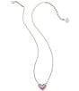 Color:Bubblegum Pink Opal - Image 2 - Ari Heart Genuine Stone Pendant Necklace
