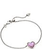 Color:Bubblegum Pink Opal - Image 1 - Ari Heart Chain Line Bracelet