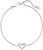 Color:Ivory Mother of Pearl - Image 1 - Ari Heart Chain Line Bracelet