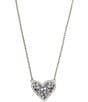 Color:Platinum Drusy - Image 1 - Ari Heart Silver Short Pendant Necklace