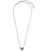 Color:Platinum Drusy - Image 2 - Ari Heart Silver Short Pendant Necklace