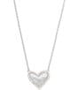 Color:Ivory Mother Pearl - Image 1 - Ari Heart Silver Short Pendant Necklace