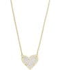 Kendra Scott Ari Drusy Heart Short Gold Pendant Necklace, Color:Iridescent Drusy - Image 1