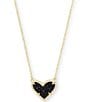 Kendra Scott Ari Drusy Heart Short Gold Pendant Necklace, Color:Black Drusy - Image 1