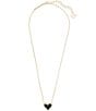 Kendra Scott Ari Drusy Heart Short Gold Pendant Necklace, Color:Black Drusy - Image 2