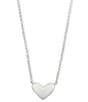 Kendra Scott Ari Heart Sterling Silver Pendant Necklace, Color:Sterling Silver - Image 1