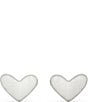 Color:Sterling Silver - Image 1 - Ari Heart Sterling Silver Stud Earrings