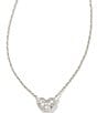 Color:Silver - Image 1 - Ari Pave Crystal Heart Silver Short Pendant Necklace