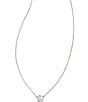 Color:14k White Gold - Image 1 - Audrey 14K Yellow Gold White Diamond Short Pendant Necklace
