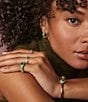 Kendra Scott Bella Hoop Earrings, Color:Gold Dark Green Crystal - Image 2