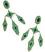 Kendra Scott Bella Statement Chandelier Earrings, Color:Gold Dark Green Crystal - Image 1