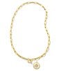 Color:Gold - Image 2 - Brielle Medallion Chain Necklace