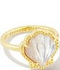 Color:Gold Ivory Mother Of Pearl - Image 1 - Brynne Shell Band Ring