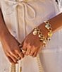 Color:Gold Multi Mix - Image 2 - Brynne Shell and Pearl Rhinestone Charm Bracelet
