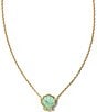 Color:Gold Sea Green Chrysocolla - Image 1 - Brynne Shell 14k Gold Vermeil Short Pendant Necklace