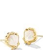 Color:Gold Ivory Mother Of Pearl - Image 1 - Brynne Shell Stud Earrings