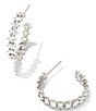 Color:Silver CZ - Image 1 - Cailin Crystal Gold Hoop Earrings
