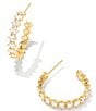 Color:White CZ - Image 1 - Cailin Crystal Gold Hoop Earrings