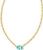 Color:Aqua Crystal - Image 1 - Cailin Crystal Short Pendant Necklace