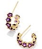 Color:Gold Purple Crystal - Image 1 - Cailin Crystal Huggie Hoop Earrings