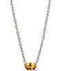 Color:Golden Yellow Crystal - Image 1 - Cailin Crystal Silver Short Pendant Necklace