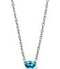 Color:Aqua Crystal - Image 1 - Cailin Crystal Silver Short Pendant Necklace