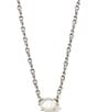 Kendra Scott Cailin Crystal Silver Short Pendant Necklace, Color:Ivory Mother of Pearl - Image 1