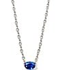 Color:Blue Crystal - Image 1 - Cailin Crystal Silver Short Pendant Necklace