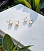 Kendra Scott Cailin Crystal Silver Stud Earrings, Color:Gold CZ - Image 3
