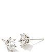 Color:White CZ - Image 1 - Cailin Crystal Silver Stud Earrings
