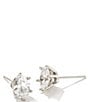 Kendra Scott Cailin Crystal Silver Stud Earrings, Color:White CZ - Image 1