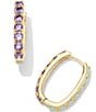 Color:Gold Green Lilac Mix - Image 1 - Chandler 14K Gold Crystal Hoop Earrings