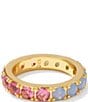 Color:Gold Pink Blue Mix - Image 1 - Chandler Crystal Band Ring