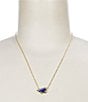 Kendra Scott Cheer Novelty Short Pendant Necklace, Color:Gold Cobalt Blue Illusion - Image 1