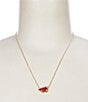Kendra Scott Cheer Novelty Short Pendant Necklace, Color:Gold Red Illusion - Image 1
