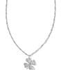 Color:White Crystal - Image 1 - Clover Crystal Silver Short Pendant Necklace
