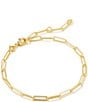 Color:Gold - Image 1 - Courtney Paperclip Line Bracelet