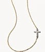 Color:White Diamond - Image 2 - Cross 14k Yellow Gold Strand Necklace