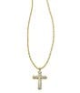 Color:Gold White Crystal - Image 1 - Cross Crystal Short Pendant Necklace