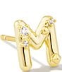 Color:M - Image 1 - Crystal Initial Single Stud Earring