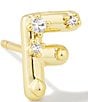Color:F - Image 1 - Crystal Initial Single Stud Earring